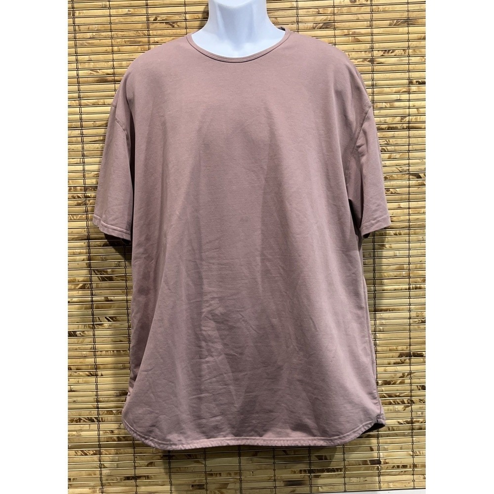 BYLT T-Shirt Mens XXL Mauve Drop Cut S/S Lux Curved Hem Short Sleeve Tee